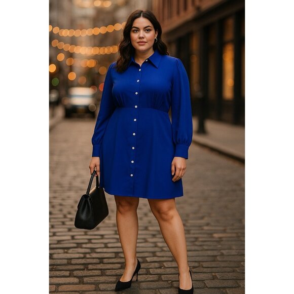 Gilli Dresses & Skirts - Gilli Cobalt Blue Button Front Dress | Effortless Day-to-Night Style | Modern Cl